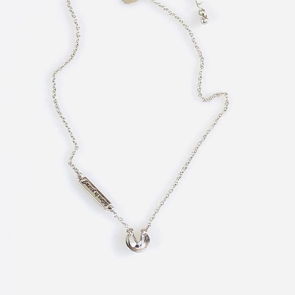 Lia Sophia Necklace Fortune Cookie Silver Tone - Picture 1 of 8